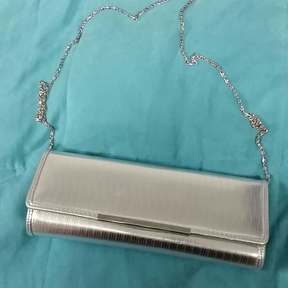 Silver Aldo chain clutch