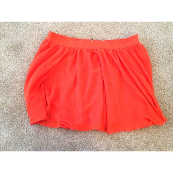 Orange chiffon skirt