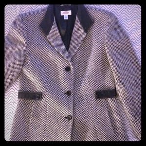 Leather Trim wool blazer by Talbots size 10