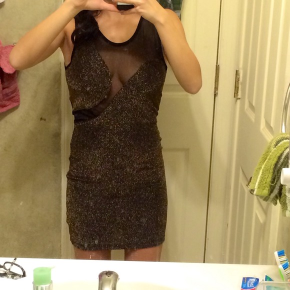 Black and gold sheer dress - Picture 4 of 4