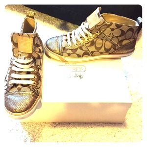 Coach Indiana khaki/gold shoes