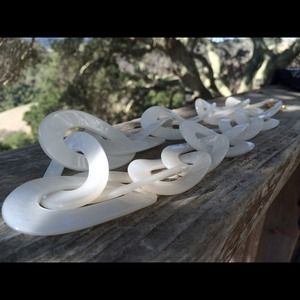 Kenneth Lane White Acrylic Looped Circle Necklace