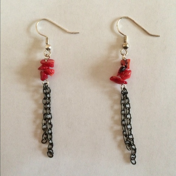 Red and Black Earrings