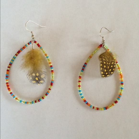 Colorful Feather Earrings