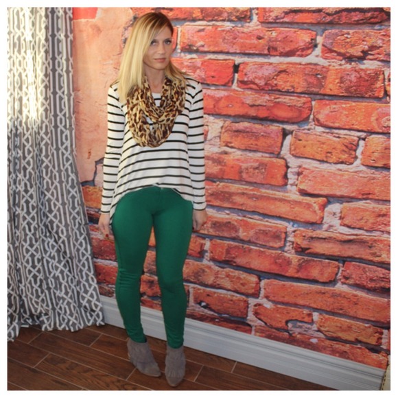 Pants - Kelly green knit jeggings