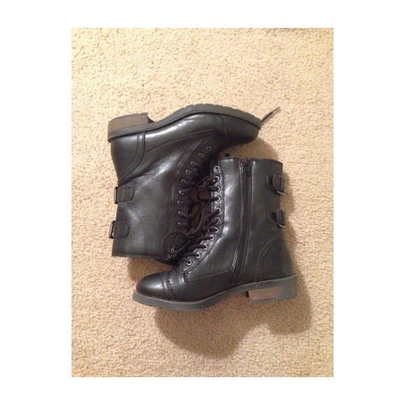 Black combat boots