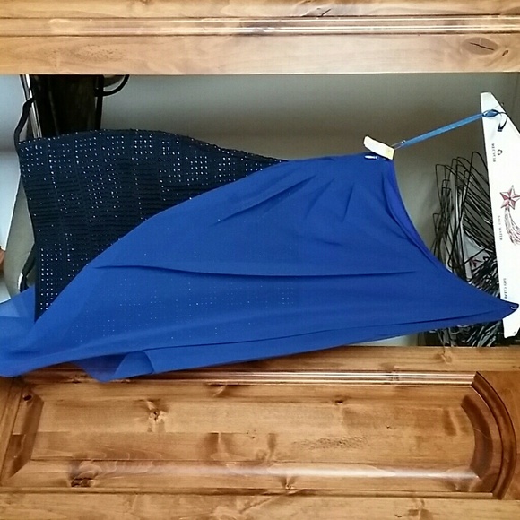 Black and blue cocktail dress