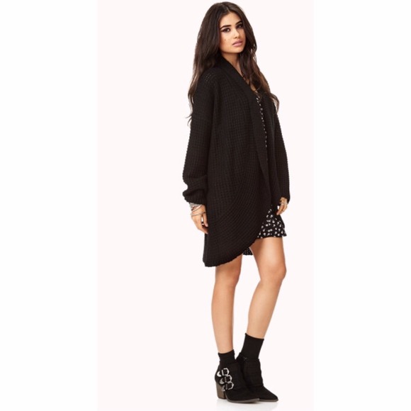 Long knitted batwing cardigan forever21