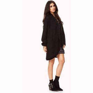 Long knitted batwing cardigan forever21
