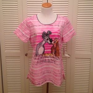 NWT Scrub top- Lady and the Tramp