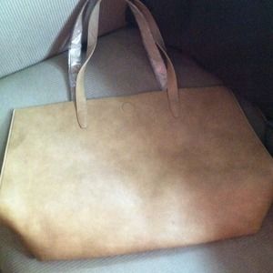 Brown beige tote