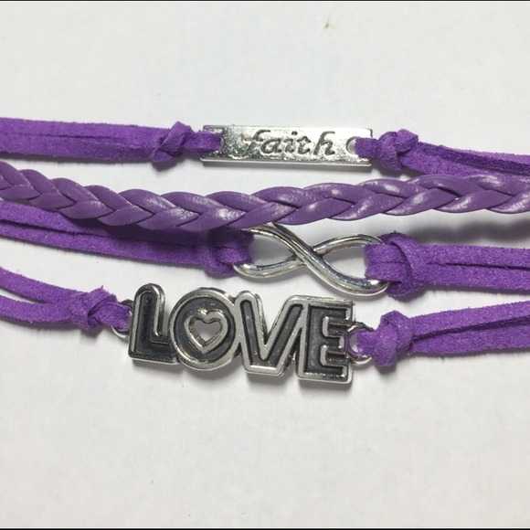 Jewelry - Purple love infinity faith bracelet