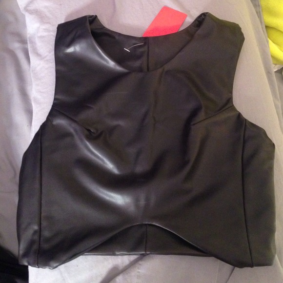 Cropped leather top never worn with tags