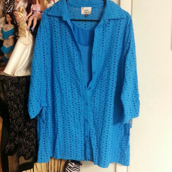 OSO Blue cut out top w/matching tank.1X. NWOT