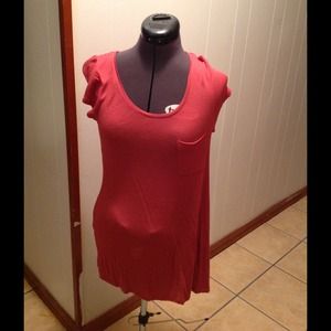 Pocket Maroon Tee Shirt