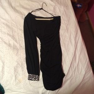 Black one shoulder homecoming dress