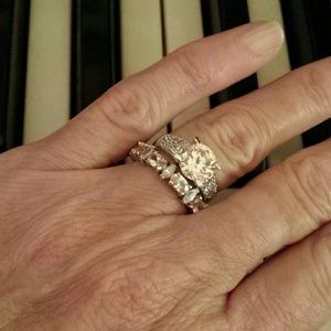 Champagne cz and clear cz set