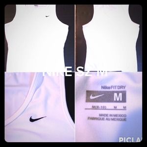 Nike sz M 8-10 Longer Length Dri Fit White Top