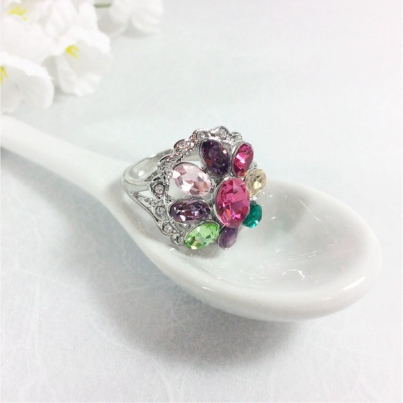 Ruby Spinel & .925 Silver Cocktail Ring - Picture 2 of 4