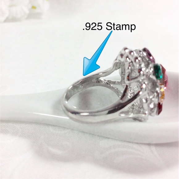 Ruby Spinel & .925 Silver Cocktail Ring - Picture 4 of 4