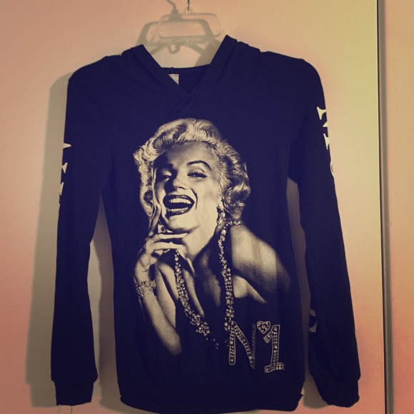 Hoodie black and silver rhinestones