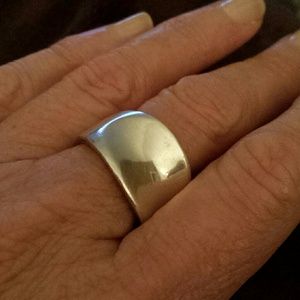 Silk feel sterling silver ring