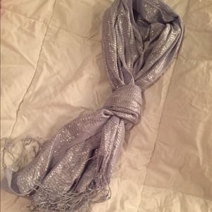 Periwinkle and silver sparkle tassle scarf