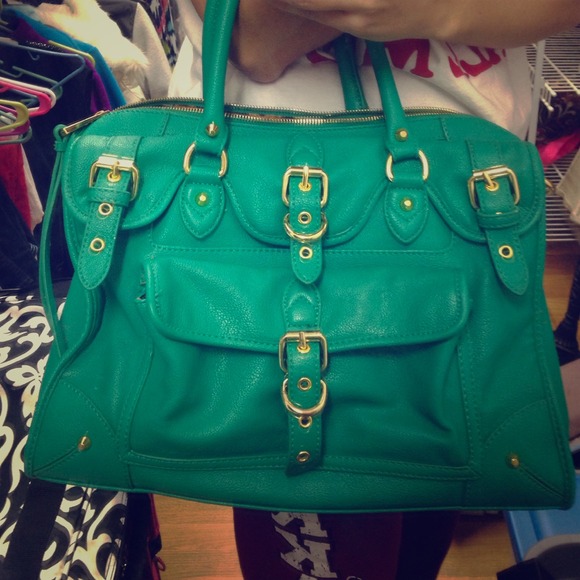 Emerald green handbag