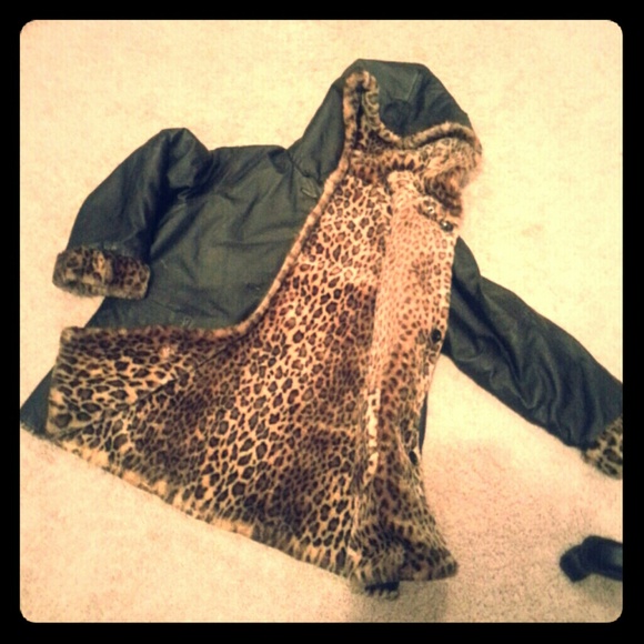 Wilson's Leather Leather & Leopard print Coat - Picture 1 of 4