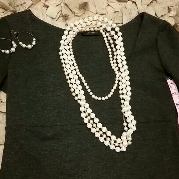 New York & Company Small Stretch Charcoal Dress - Picture 3 of 3