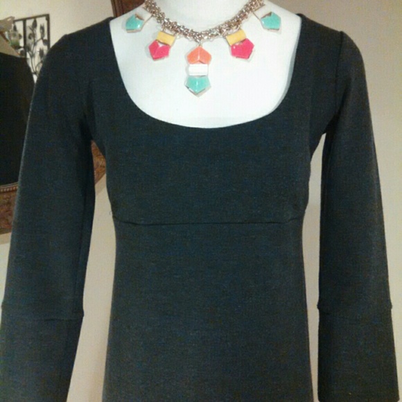 New York & Company Small Stretch Charcoal Dress - Picture 2 of 3