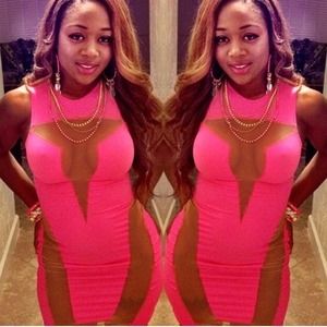 Barbie (hot) Pink Mesh Dress worn once