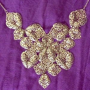 Silver leaf necklace