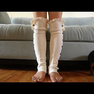 🌞Homemade boho cozy knitted leg warmers!🌞