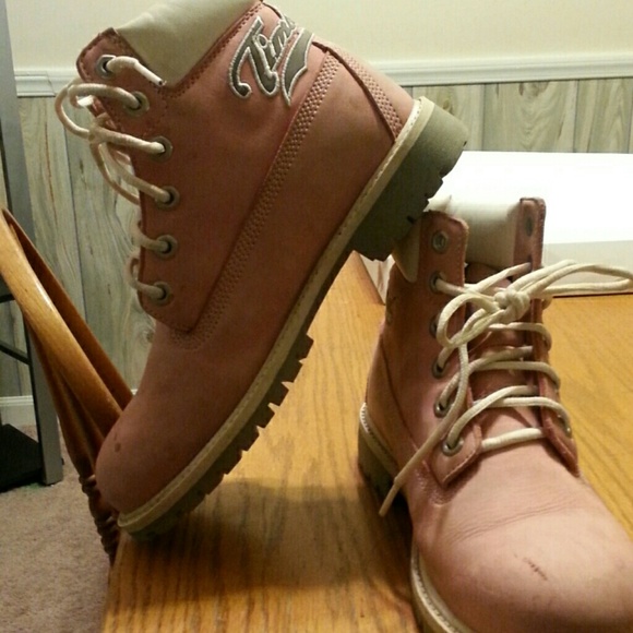 Pink and white timberlands