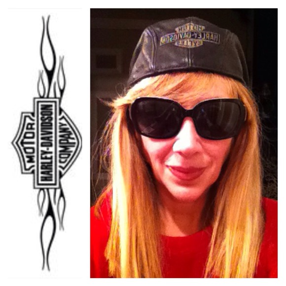 Black Harley Davidson Leather Ivy Cap🌹 - Picture 1 of 4