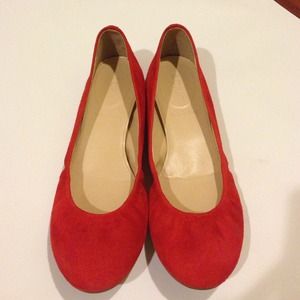 Jcrew suede cece ballet strawberry orange j crew