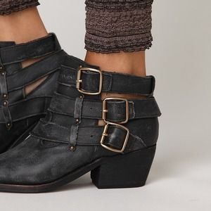 Free People X Jefferey Campbell buckle ankle boots