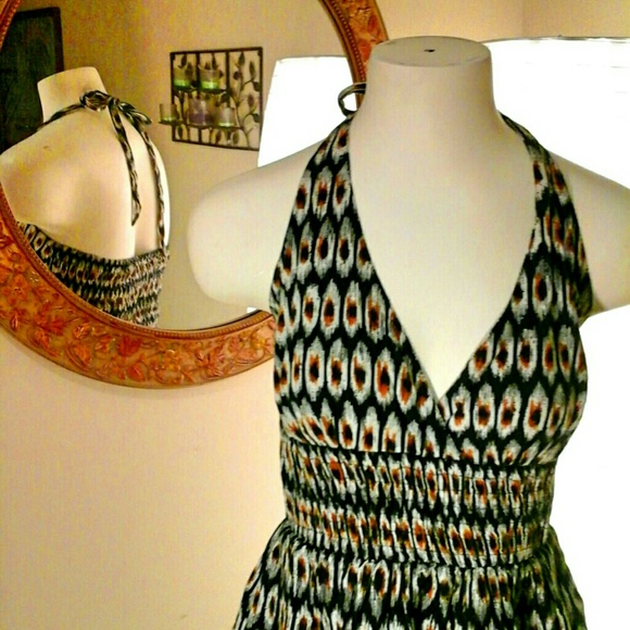 Fire Los Angeles BLACK PRINT SMALL HALTER DRESS - Picture 2 of 3