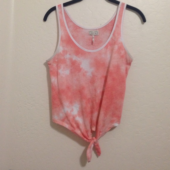 Orange tie-dye tank top
