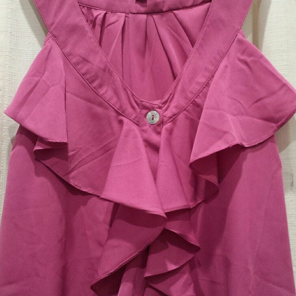 [DIMRI] Silky ruffle pink top - Picture 2 of 3