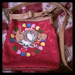 Red heart crossbody bag