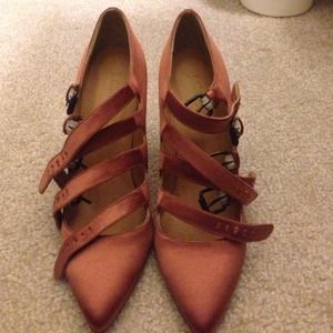 J. Crew Adrianna Satin Buckle Pumps