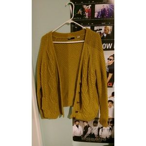 Urban Outfitters Oversized Mustard Cardigan