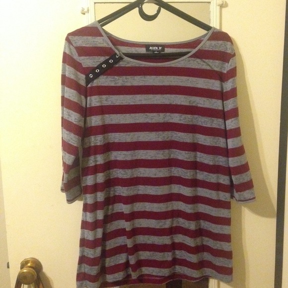 Red and grey striped shirt