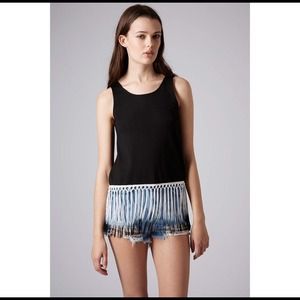 NWOT TOPSHOP dip dye fringe vest