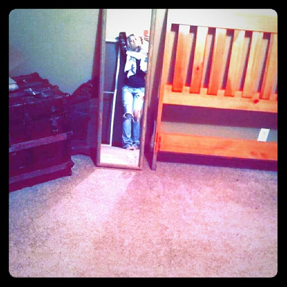 Hollister light, ripped, flare, jeans.