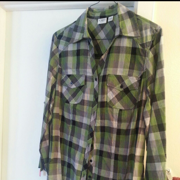 Plaid long sleeve button down