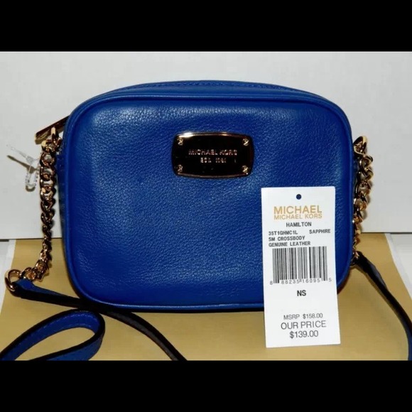 🎉SOLD🎉 New Michael Kors Blue Leather Crossbody. - Picture 1 of 3