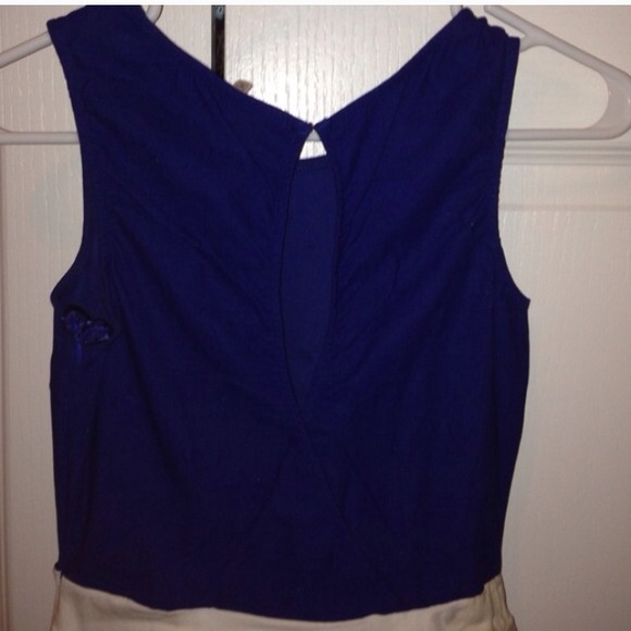 ⛔️Sold⛔️ Cute wide striped blue/ivory dress - Picture 3 of 4